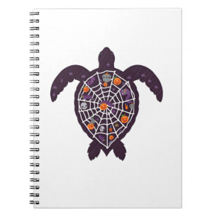 Sea Turtle Halloween Spider-web Pumpkin Ghost Hall Notebook
