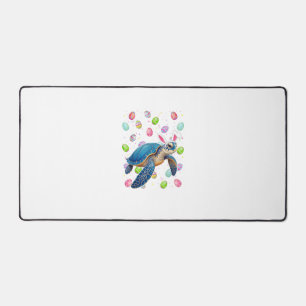 Sea Turtle Happy Easter Egg Hunt Bunny Ear Sea Tur Desk Mat