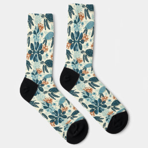 Sea Turtle Hawaiian Beach Vibes Socks