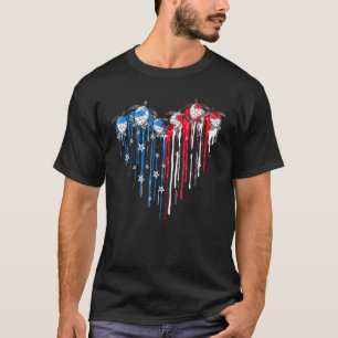 Sea Turtle Heart American Flag 4th Of July Mens Wo T-Shirt
