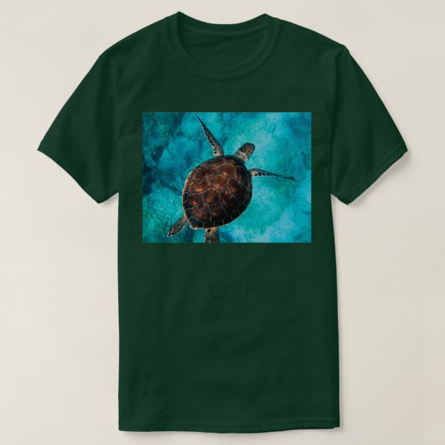 Sea Turtle in Blue Ocean T-Shirt (Design Front)