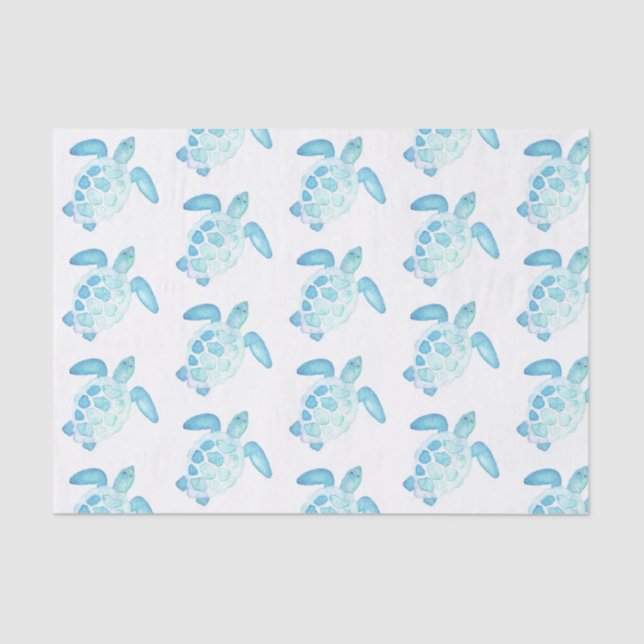 Sea Turtle in pastels Tissue Paper (Front)