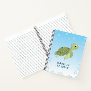 Sea Turtle Kid's Cute Ocean Animals Notebook