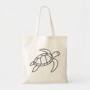 Sea Turtle Line Art – Minimalist Marine Animal Tote Bag
