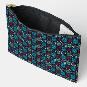 Sea Turtle & Lotus Flower Pattern Accessory Pouch