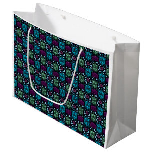 Sea Turtle & Lotus Flower Pattern Large Gift Bag