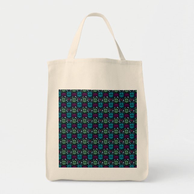 Sea Turtle & Lotus Flower Pattern  Tote Bag (Front)
