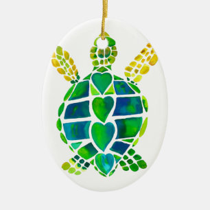 Sea Turtle Love Collection Ceramic Tree Decoration