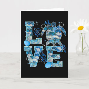 Sea Turtle Love Shirt Ocean Beach Animal Lovers Card