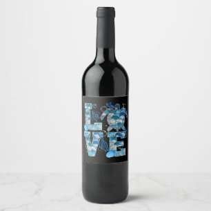 Sea Turtle Love Shirt Ocean Beach Animal Lovers Wine Label