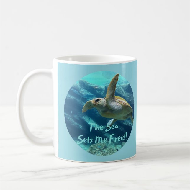 Sea Turtle Lover 11 ounce Ceramic Mug (Left)