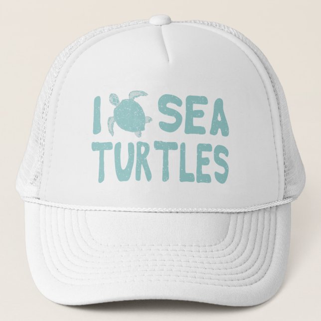 Sea Turtle Lover Cool  Trucker Hat (Front)