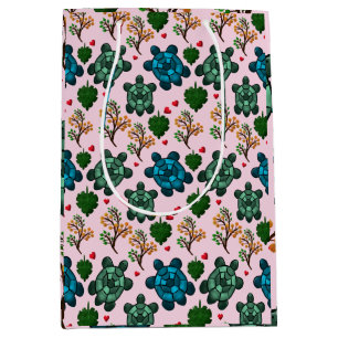 Sea Turtle Lover Gift, Cute Turtle Pattern, Marine Medium Gift Bag