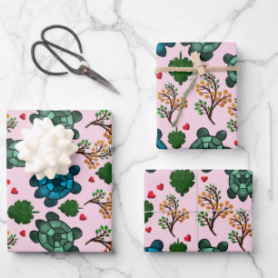 Sea Turtle Lover Gift, Cute Turtle Pattern, Marine Wrapping Paper Sheet