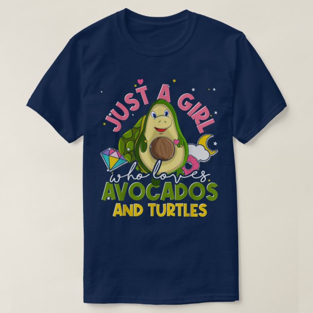 Sea Turtle Lover Girls Avocado Women Ocean Animal  T-Shirt (Design Front)