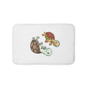Sea Turtle Lover Kids Space Astronaut Sea Turtle Bath Mat