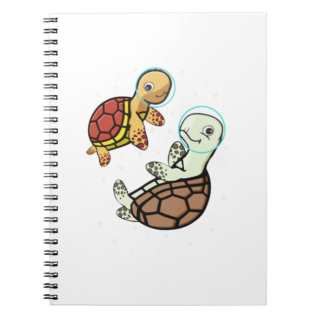 Sea Turtle Lover Kids Space Astronaut Sea Turtle Notebook (Front)