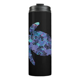 Sea Turtle Mandala Magical Colour Light Art Thermal Tumbler
