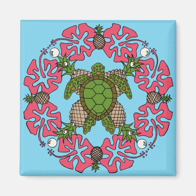 Sea Turtle Mandala- Magnet (Front)
