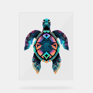 Sea Turtle Mandala Sea Ocean Animal Artwork Boho Acrylic Sign