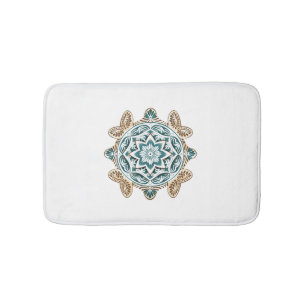 Sea Turtle Mandala Sea Ocean Animal Artwork Boho Bath Mat