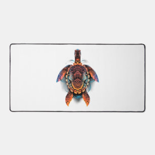 Sea Turtle Mandala Sea Ocean Animal Artwork Boho C Desk Mat