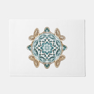 Sea Turtle Mandala Sea Ocean Animal Artwork Boho Doormat