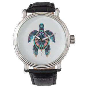 Sea Turtle Mandala Sea Ocean Animal Artwork Boho  Watch