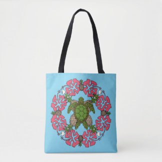 Sea Turtle Mandala Tote Bag