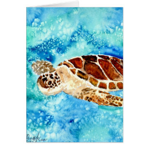 sea turtle marine sealife watercolor painting