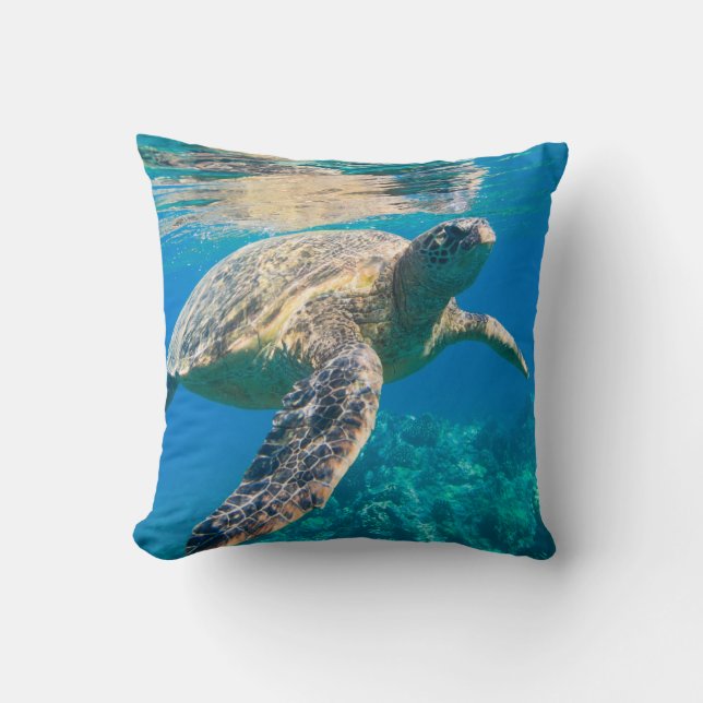 Sea Turtle, Marine Turtle, Chelonioidea, reptile Cushion (Front)