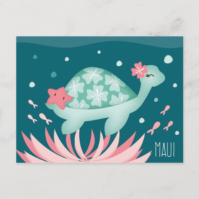 "Sea Turtle Maui" Postcard (Front)
