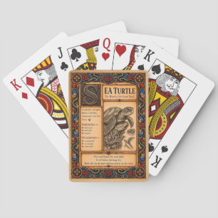 Sea Turtle, Mediaeval Bestiary Art Playing Cards