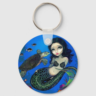 Sea Turtle Mermaid Key Ring