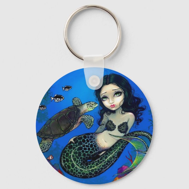 Sea Turtle Mermaid Key Ring (Front)