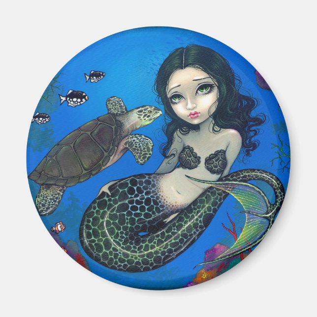 "Sea Turtle Mermaid" Magnet (Front)