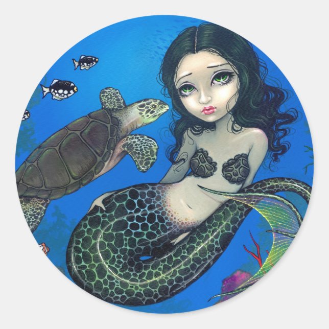 "Sea Turtle Mermaid" Sticker (Front)