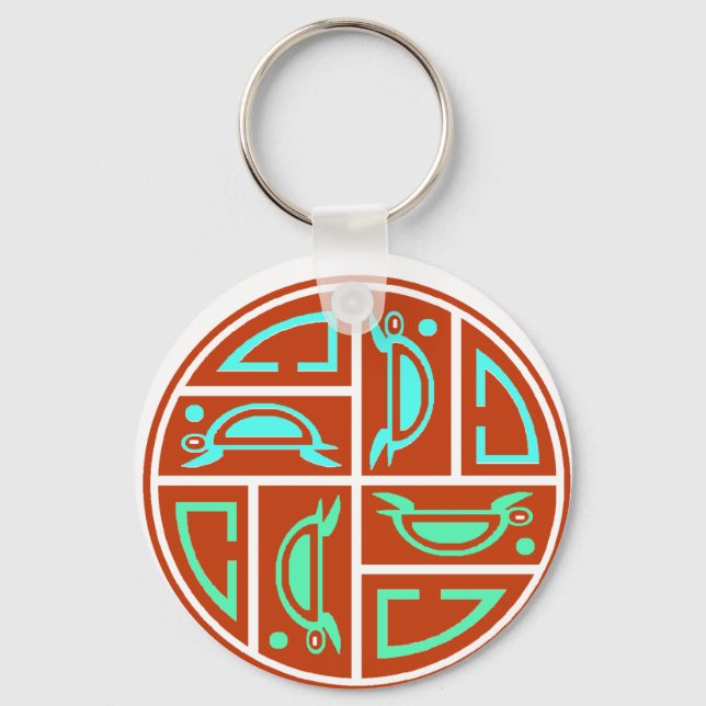 Sea Turtle Moon Cycle Key Ring (Front)