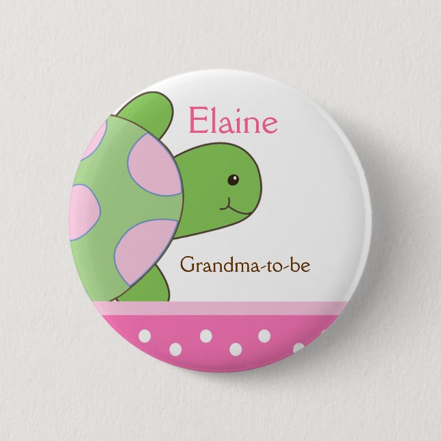 SEA TURTLE NAME TAG Personalised Button (Front)