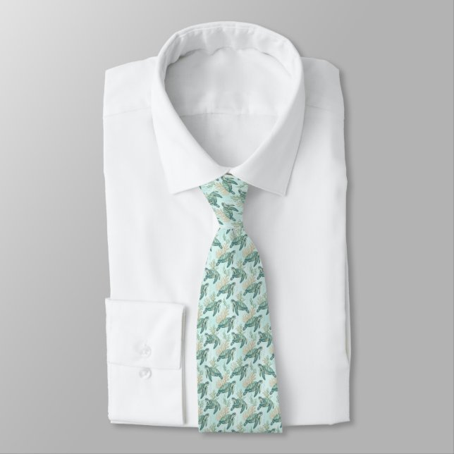 Sea Turtle Neck Tie (Tied)