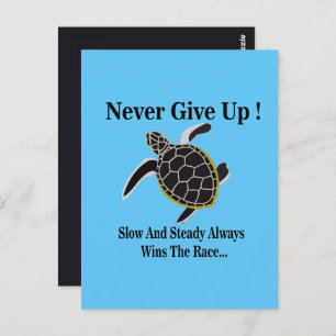 Sea Turtle Never Give Up  Postcard