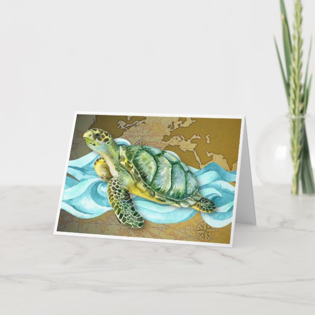 Sea Turtle Note Card (Front)