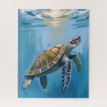 Sea Turtle Ocean Animal Watercolor Jigsaw Puzzle<br><div class="desc">Sea Turtle Ocean Animal Watercolor Jigsaw Puzzle</div>