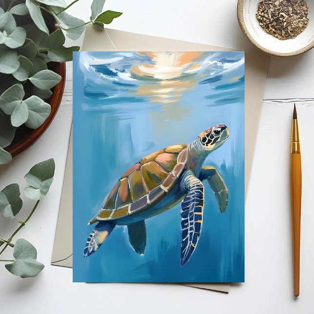 Sea Turtle Ocean Animal Watercolor Postcard (Creator Uploaded)