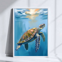 Sea Turtle Ocean Animal Watercolor