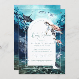 Sea Turtle Ocean Baby Shower Invitation