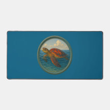 Sea Turtle Ocean Blue Desk Mat