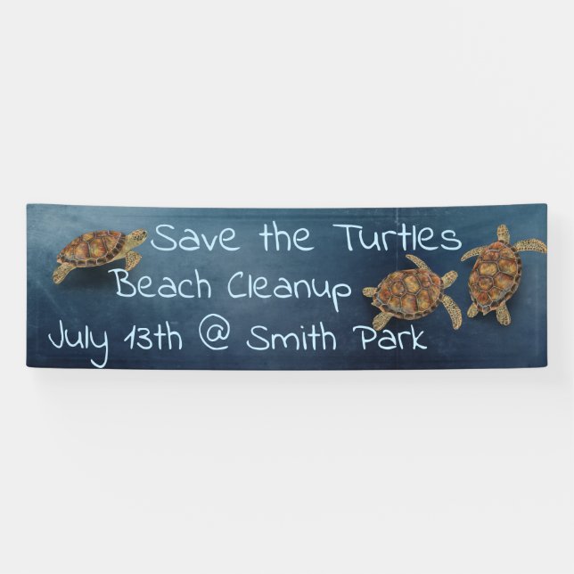 Sea Turtle ocean custom Banner (Horizontal)