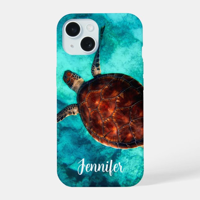 Sea Turtle Ocean  iPhone 15 Case (Back)