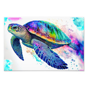 Sea Turtle Ocean Marine Life Beach Nature Animals Photo Print